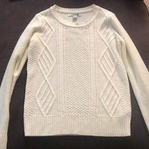 White knit sweater